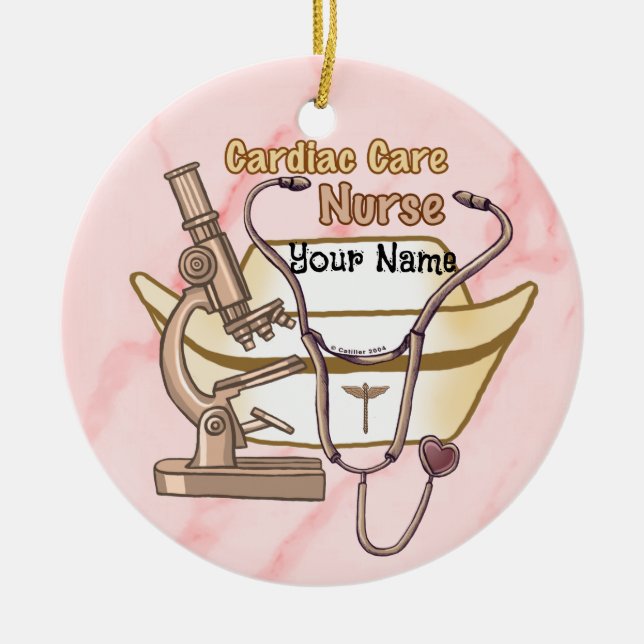 Cool Cardiac Care Nurse Ceramic Ornament (Front)