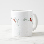 Cool Cardinal Night Large Coffee Mug