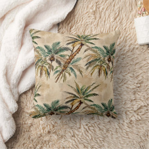 Cool Carefree Jazzy Palm Tree Throw Pillow
