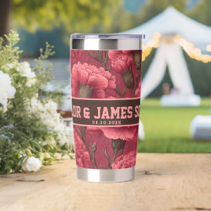 Cool Carnation Travel Cups For Summer Wedding Insulated Tumbler