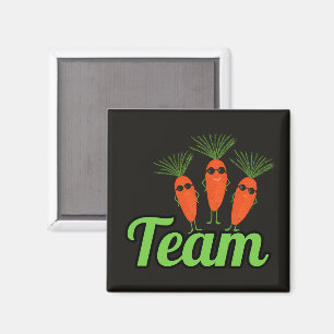 Cool Carrot Squad Black Magnet