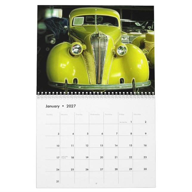 Cool Cars 2015 Calendar (Jan 2027)