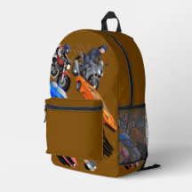 Cool Cars and Motorcycles Kids School Backpack
