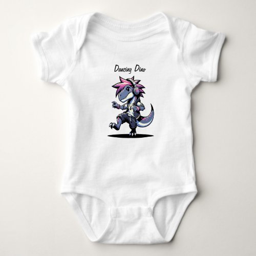 Cool Cartoon Dinosaur Dancing Customizable Body Baby Bodysuit