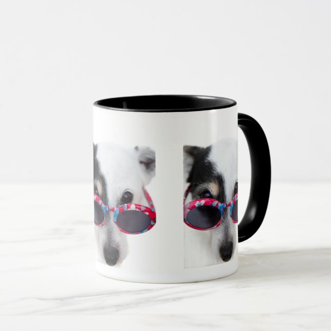 Cool Cartoon Dog with Glasses Mug (Front Right)