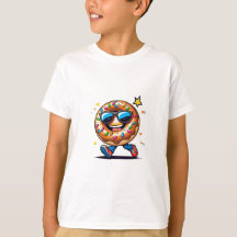 Cool Cartoon Donut Boys’ T-Shirt – Fun & Colorful