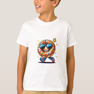 Cool Cartoon Donut Boys’ T-Shirt – Fun & Colorful 