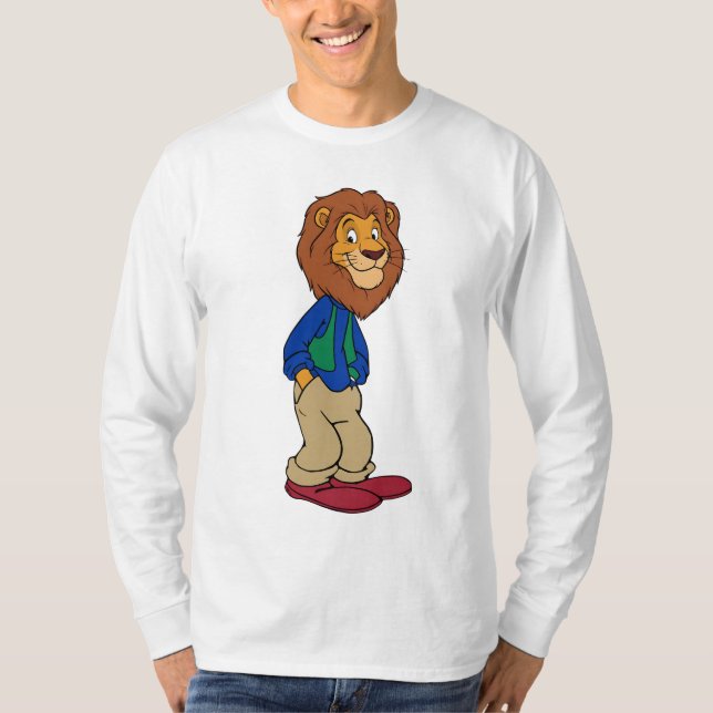 Cool Cartoon Lion Mascot T-Shirt Design (Front)