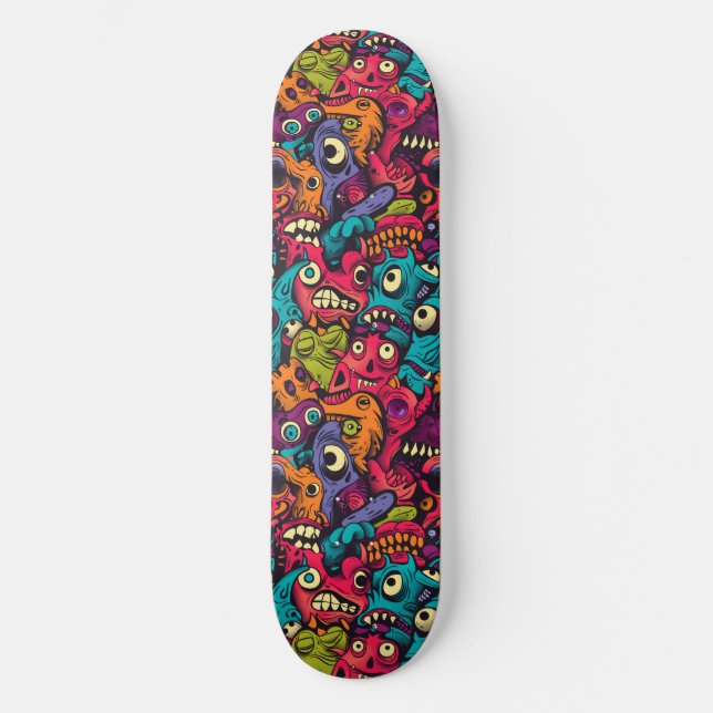 Cool Cartoon Monsters Skateboard (Front)