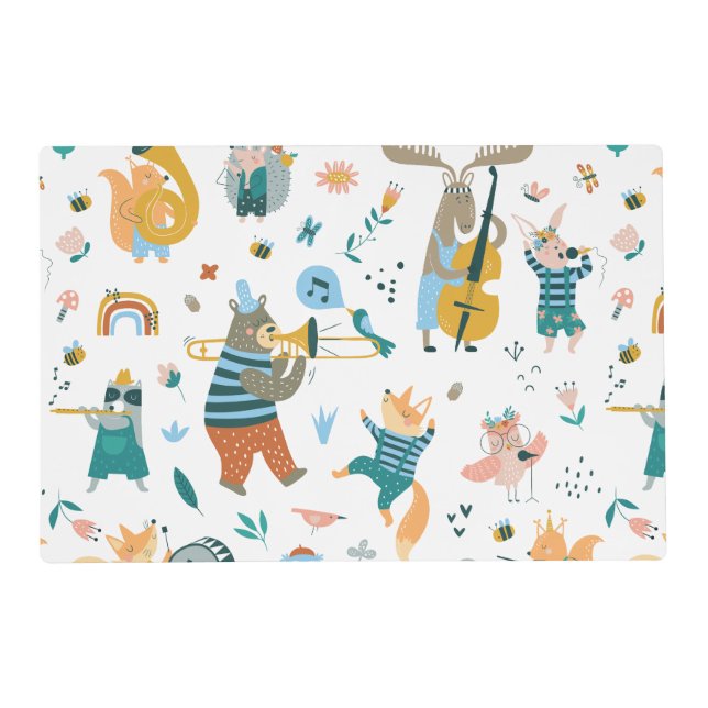 Cool Cartoon Music Band Placemat (Front)