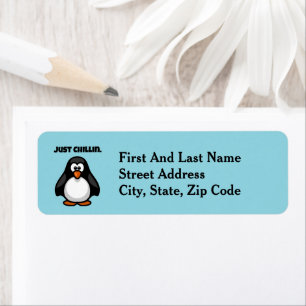 Cool Cartoon Penguin – Just Chillin' Arctic Vibes Label