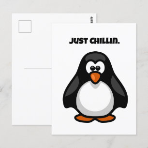 Cool Cartoon Penguin – Just Chillin' Arctic Vibes Postcard