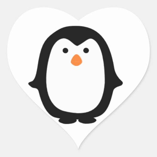 Cool Cartoon Penguin Stickers Heart Sticker