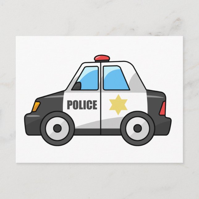 Cool Cartoon Police Car Postcard (Front)