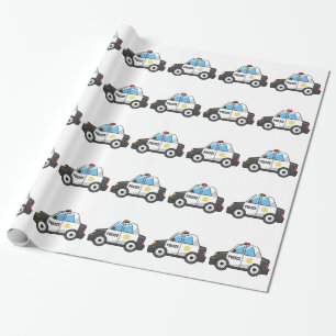 Cool Cartoon Police Car Wrapping Paper