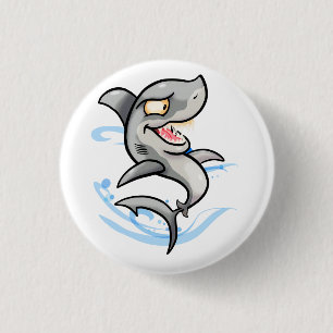 Cool Cartoon Shark Button