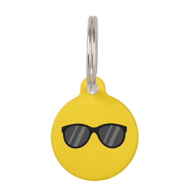 Cool Cartoon Sunglasses | Add Name Pet ID Tag (Front)
