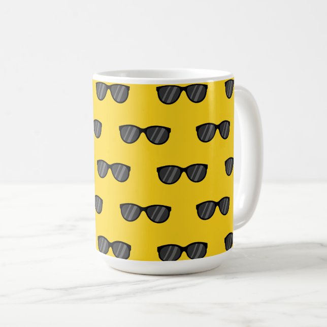 Cool Cartoon Sunglasses Coffee Mug (Front Right)