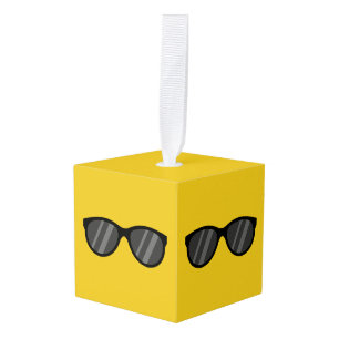 Cool Cartoon Sunglasses Cube Ornament