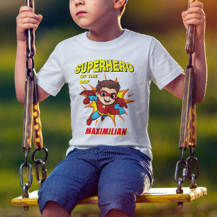 Cool Cartoon Superhero Comic Book Boy's Birthday T-Shirt