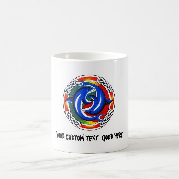 Cool cartoon tattoo symbol  gemini dolphin twin coffee mug