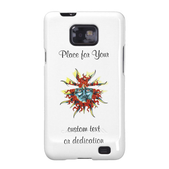 Cool cartoon tattoo symbol Sun god face Samsung Galaxy SII Case