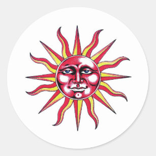 Sun tattoo drawing of a sun in orange colors with watercolor  CanStock