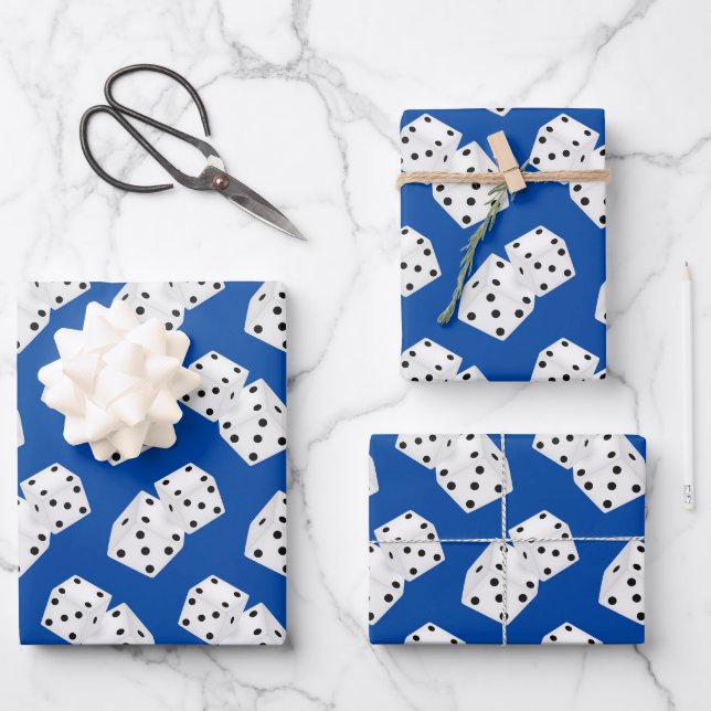 Cool Casino dice pattern Wrapping Paper Sheets (Front)