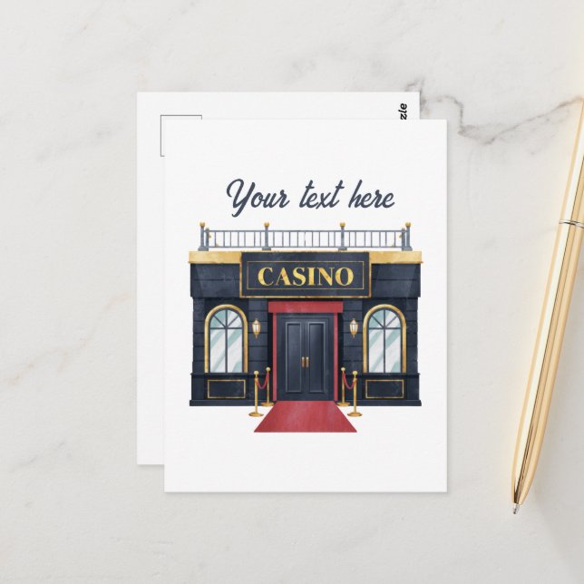 Cool Casino gambling customizable Postcard (Front/Back In Situ)