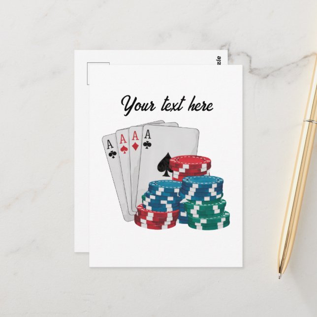 Cool Casino gambling suit customizable Postcard (Front/Back In Situ)