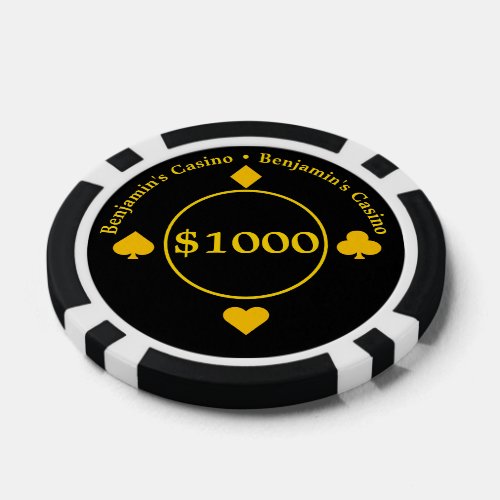 Cool Casino Gold and Black 1000 Dollar Poker Chips