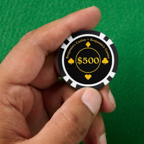 Cool Casino Gold and Black 500 Dollar Poker Chips