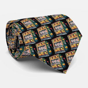 Cool Casino slot machine tiled pattern Neck Tie