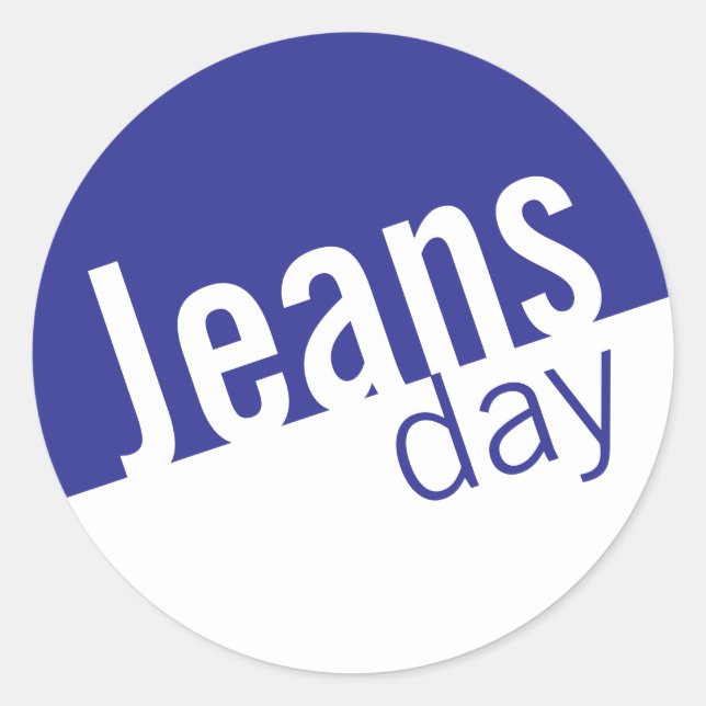 Cool Casual Denim Jeans Day Stickers Blue (Front)