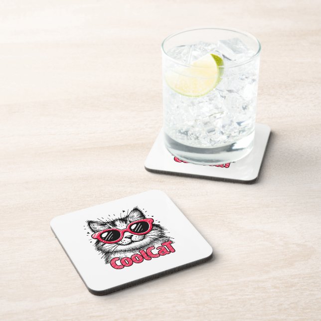 Cool Cat 1 Beverage Coaster (Right Side)