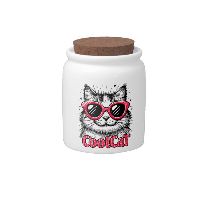 Cool Cat 1 Candy Jar (Front)