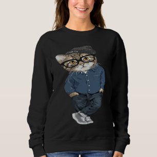 Cool Cat And  Cat Sweatshirt