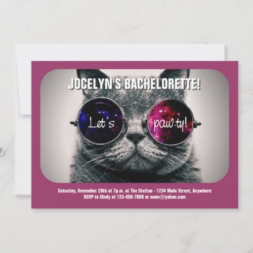 Cool Cat Bachelorette Party Invitation