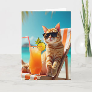 Cool Cat Birthday Scene Card
