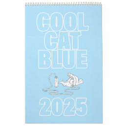 Cool Cat Blue 2025  Calendar