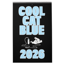 Cool cat Blue 2026 Calendar