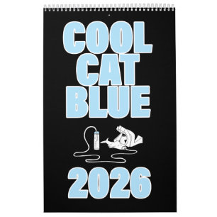 Cool cat Blue 2026 Calendar