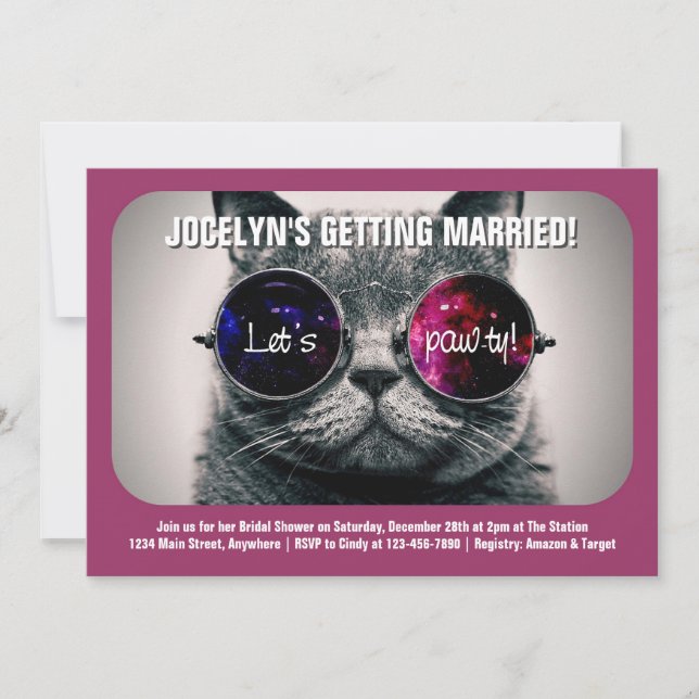 Cool Cat Bridal Shower Invitation (Front)