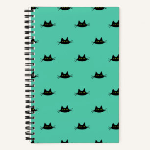Cool Cat Cadence Notebook (Teal) - Smug Cat Faces