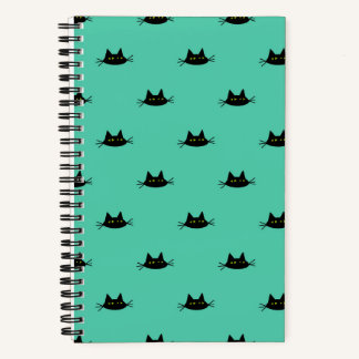 Cool Cat Cadence Notebook (Teal) - Smug Cat Faces