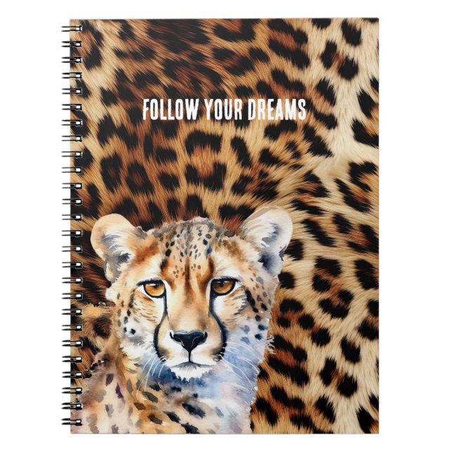 Cool Cat Cheetah Leopard Print Notebook (Front)