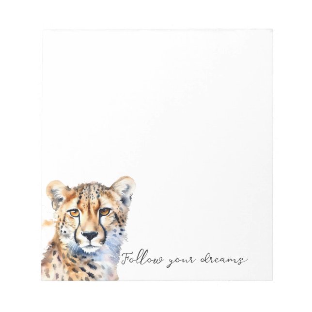 Cool Cat Cheetah Notepad (Front)