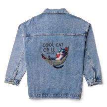 Cool cat chill mode Denim Jacket