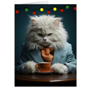 COOL CAT CHRISTMAS BIG BIGGEST GREETING CARD