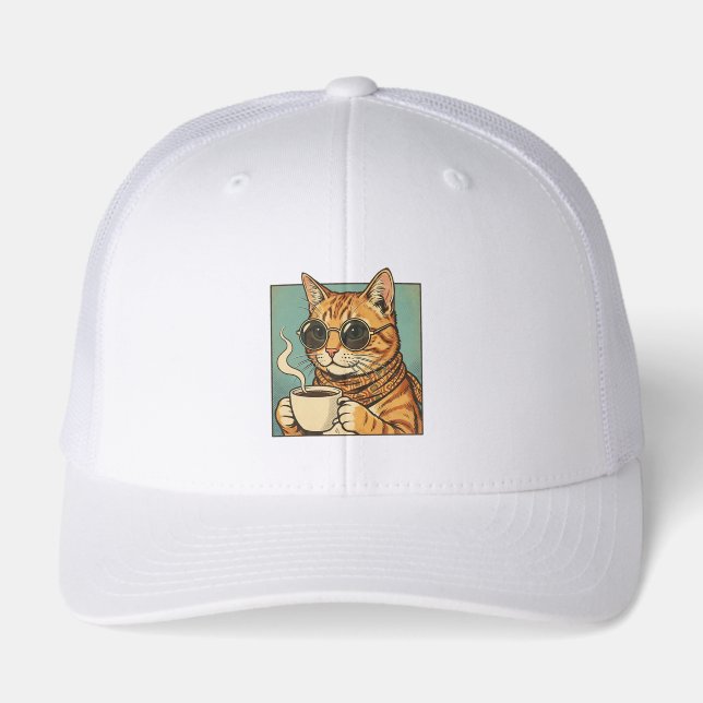 Cool Cat Coffee Retro Style Design for Cat Lovers (Front)
